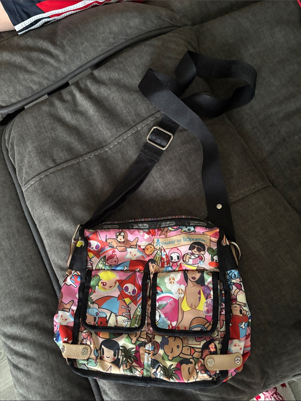 Colorful Character-Print Crossbody Bag - Pink Multicolor
